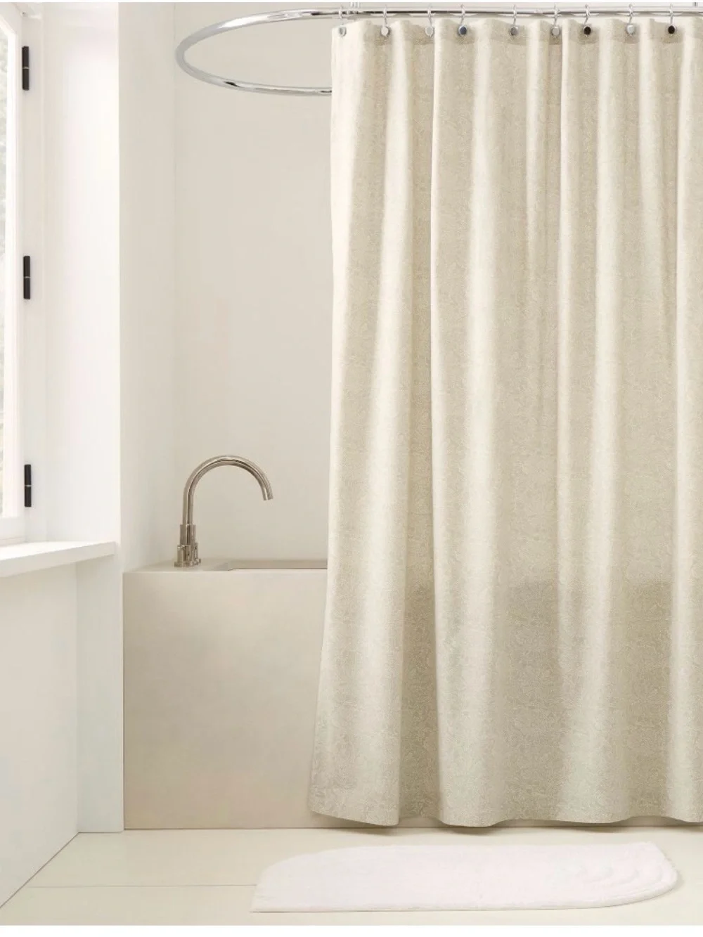 West Elm 100% Cotton Dotted Floral Shower Curtain 72”w x 74”l